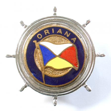 SS Oriana P&O Shipping Line Company flag ships wheel badge