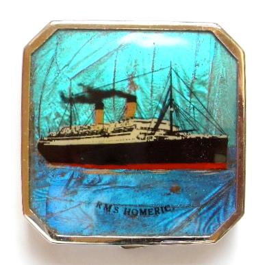 RMS Homeric White Star shipping line powder compact circa 1930 