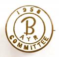 Butlins 1958 Ayr holiday camp white committee badge