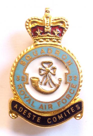 RAF No 32 Battle of Britain Squadron Royal Air Force Badge c1950s