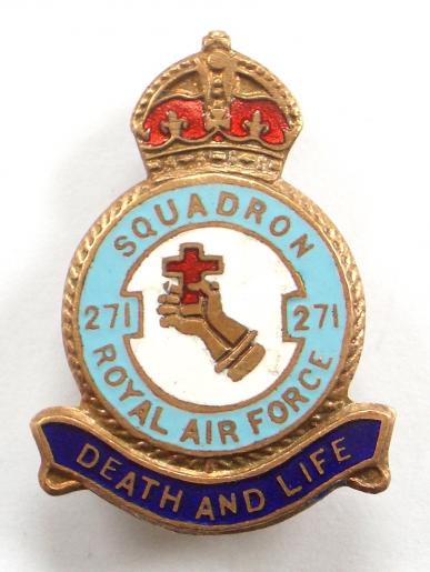 RAF No 271 Squadron Royal Air Force badge c1940s  