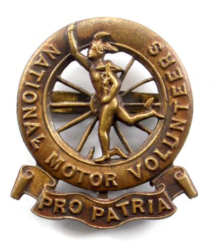WW1 National Motor Volunteers VTC officers bronze cap badge
