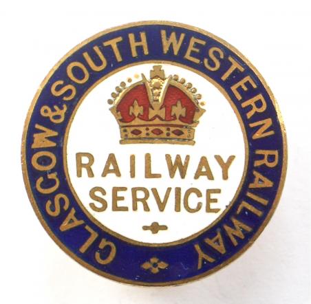 WW1 Glasgow & South Western Railway war service badge