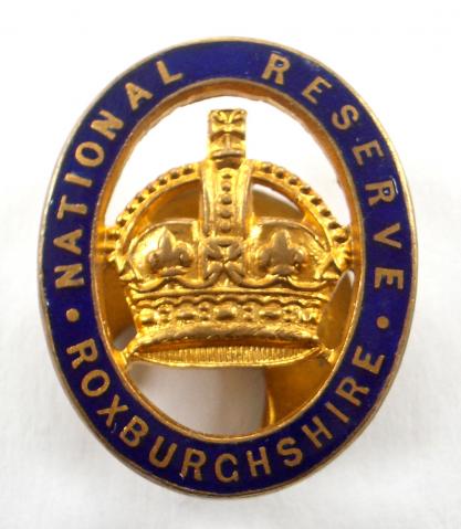 WW1 National Reserve Roxburghshire Scottish small pattern badge