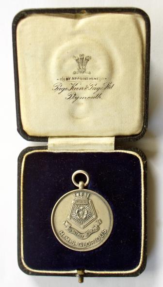 Royal Navy HMS Glorious 1931 Putting The Shot silver sports medal