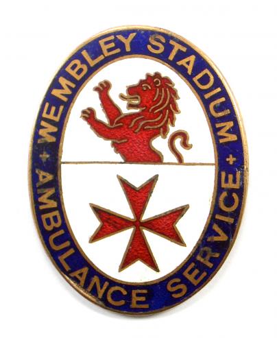 Wembley Stadium Ambulance Service cap badge circa 1930s 