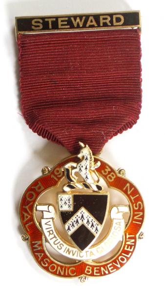 Royal Masonic Benevolent Institution 1938  Steward Jewel
