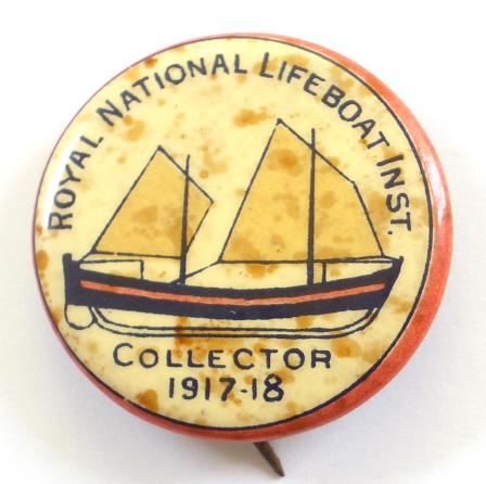 WW1 Royal National Lifeboat Institution RNLI Collector 1917-18 badge