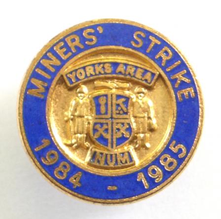 NUM Yorks Area 1985 Miners Strike trade union badge