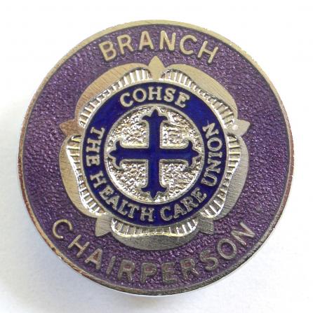 COHSE the health care union Branch Chairperson badge