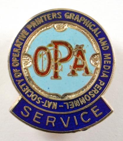 National Society of Operative Printers trade union badge