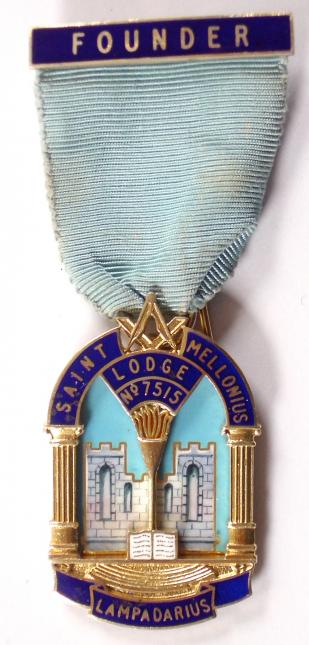 Masonic St.Mellonius Lodge No.7515 Lampadarius Founder Jewel Monmouthshire Wales 