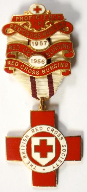 British Red Cross Proficiency in Nursing Medal 1956 1957 clasps