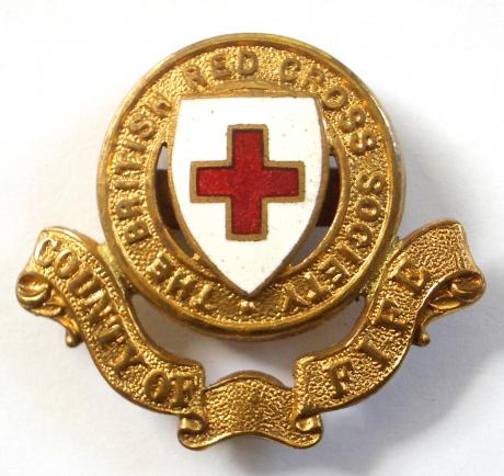 WW1 British Red Cross County of Fife Cap Badge