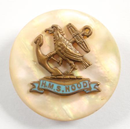 Royal Navy HMS Hood mother of pearl sweetheart brooch 1920-1941