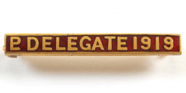 Primrose League Delegate 1919 badge