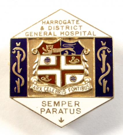 Harrogate & District General Hospital 1956 silver badge by Garrard 