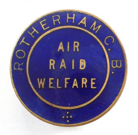 WW2 Rotherham Air Raid Welfare home front badge