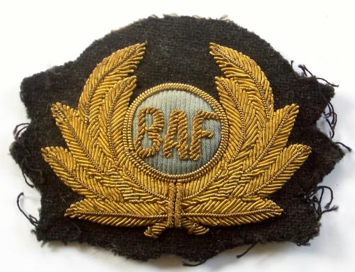 British Air Ferries BAF airline officers gold bullion cap badge