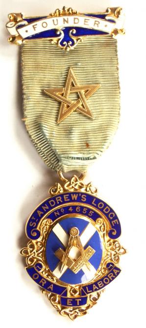 Masonic St. Andrew's Lodge No 4655 Founder Jewel