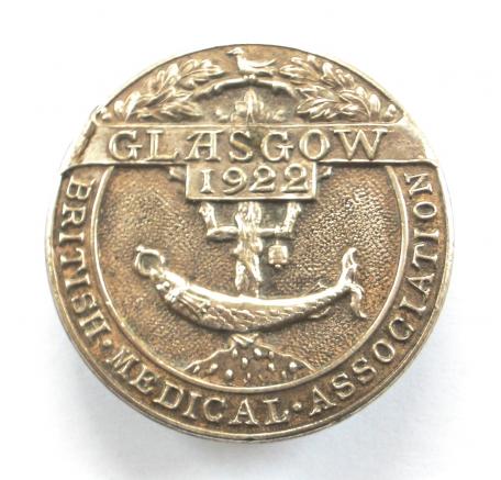 British Medical Association BMA Glasgow 1922 annual meeting badge