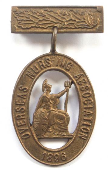Overseas Nursing Association 1896 bronze nurses hospital badge
