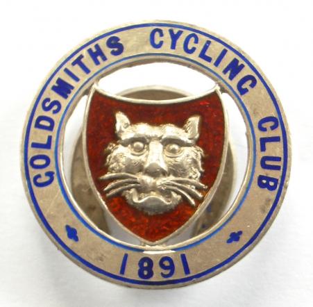 Goldsmiths Cycling Club London 1904 silver membership badge