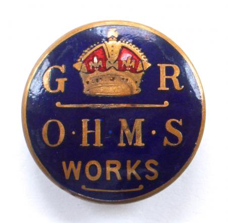 WW1 On His Majestys Service OHMS works war service badge
