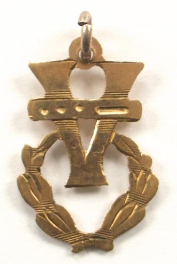 WW2 Churchills V for Victory morse code lucky gold charm