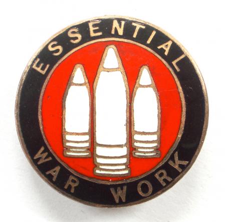 WW1 Shell Factory essential war work munitions makers badge