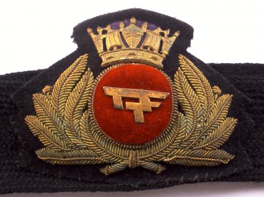 Townsend Thoresen European Ferries officers bullion cap badge