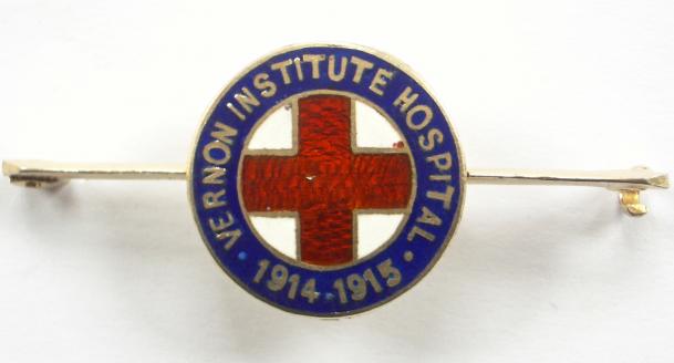 Vernon Institute Hospital red cross auxiliary VAD war service badge