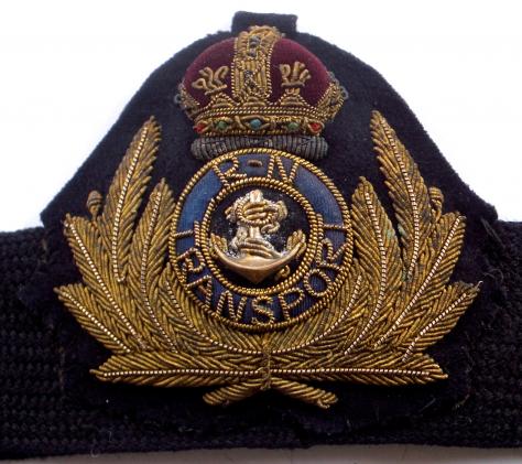 WW1 Royal Naval Transport Service officers bullion cap badge