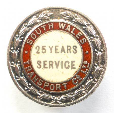 South Wales Transport Swansea bus company 25 years service badge