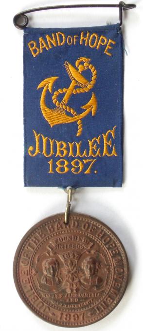 Queen Victoria 1897 Jubilee celebration temperance movement badge