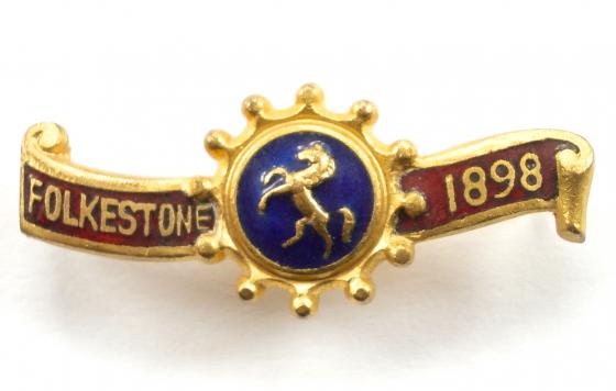 1898 Folkestone Racecourse horse racing club badge