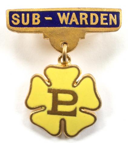 Primrose League sub warden badge