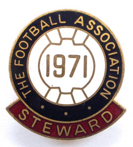 Football Association FA 1971 steward badge