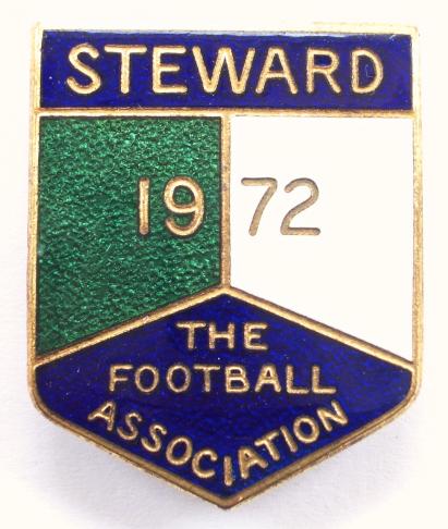 Football Association FA 1972 steward badge