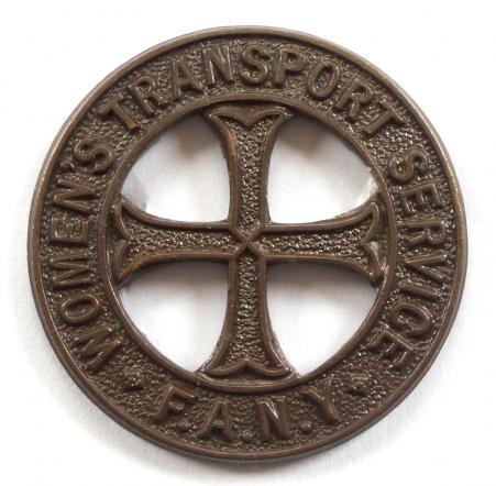 Womens Transport Service bronze FANY collar badge