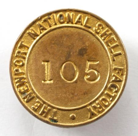 WW1 The Newport National Shell Factory Maesglas Wales munition workers badge