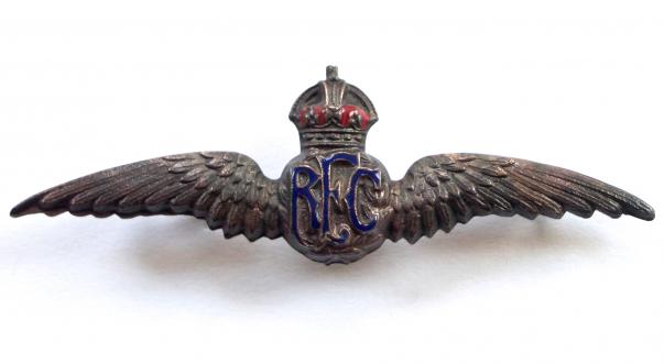 WW1 Royal Flying Corps pilots wing bronze & enamel badge
