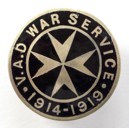 WW1 St.John Ambulance 1914 -1919 silver VAD war service badge