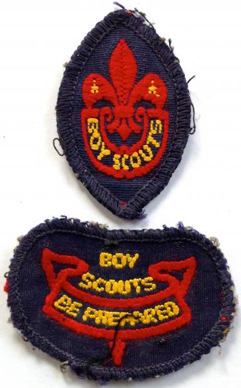 Boy Scouts Tenderfoot & 2nd Class blue woven cloth uniform badges