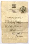WW2 The Kings Badge Ministry of Pensions for loyal service