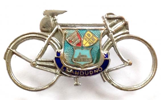 Cycling touring souvenir Llandudno Wales bicycle badge