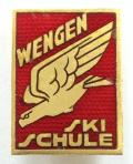 Wengen Ski Schule Switzerland stylized eagle badge by Huguenin Locle