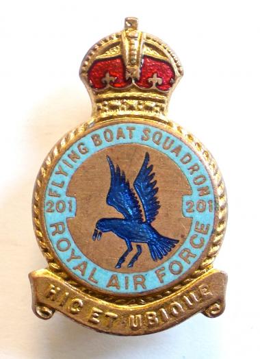 RAF No 201 Flying Boat Squadron Royal Air Force badge c1940s