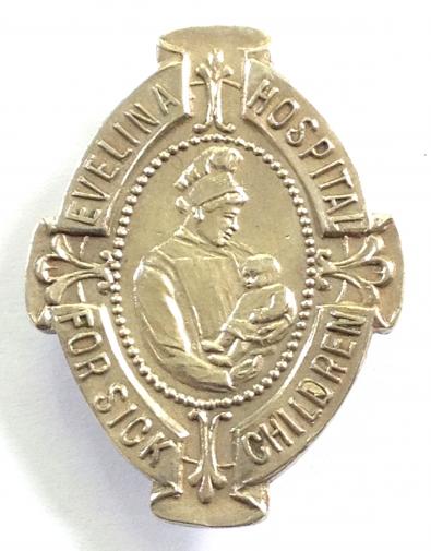 Evelina Hospital for Sick Children London 1938 silver nurses badge