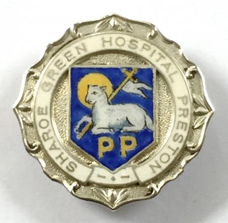 Sharoe Green Hospital Preston silver nurses badge